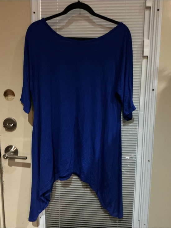 Cable & Gauge Tops - Cable & Gauge Oversized High-Low Tunic in Blue